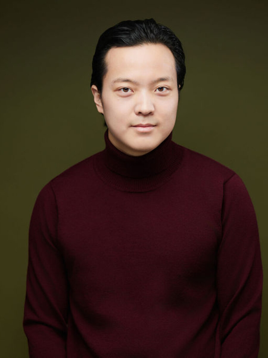 Yoogeun Song, maroon turtleneck